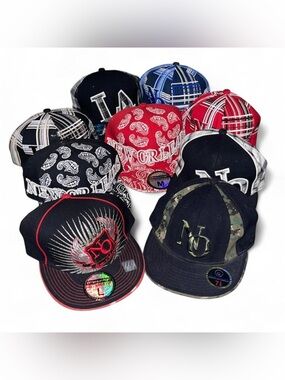 Lot of 9 City Hunter LA New Orleans SnapBack Hats